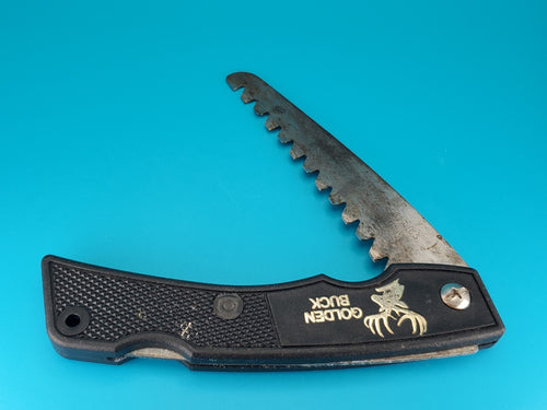 API Outdoors Golden Buck Folding Serrated Saw Knife Curved Blade!