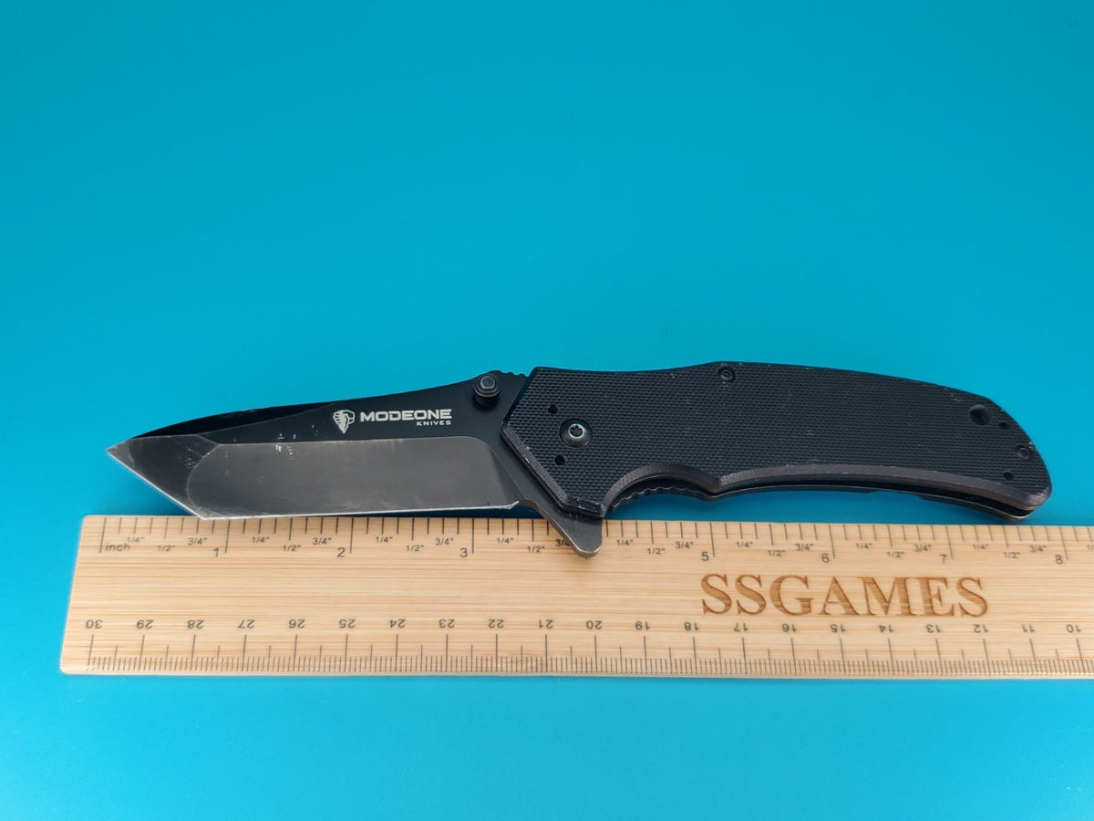 MODEONE KNIVES MO-FK-003-6 Plain Edge Frame Lock Black Folding Pocket Knife!