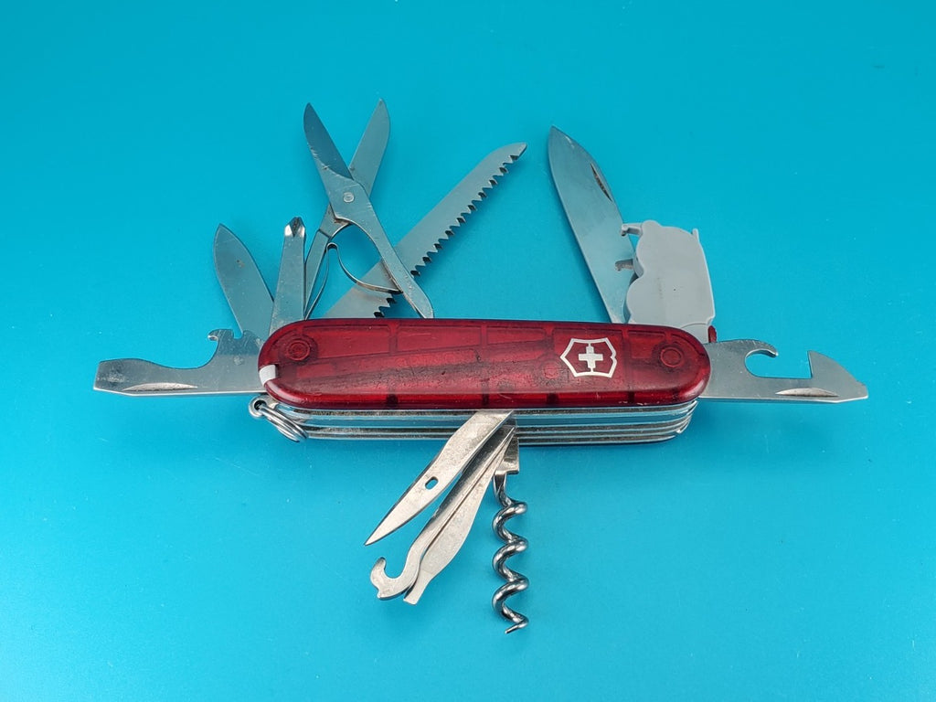 Victorinox Huntsman Lite Ruby Red Swiss Army Knife Multi Tool!