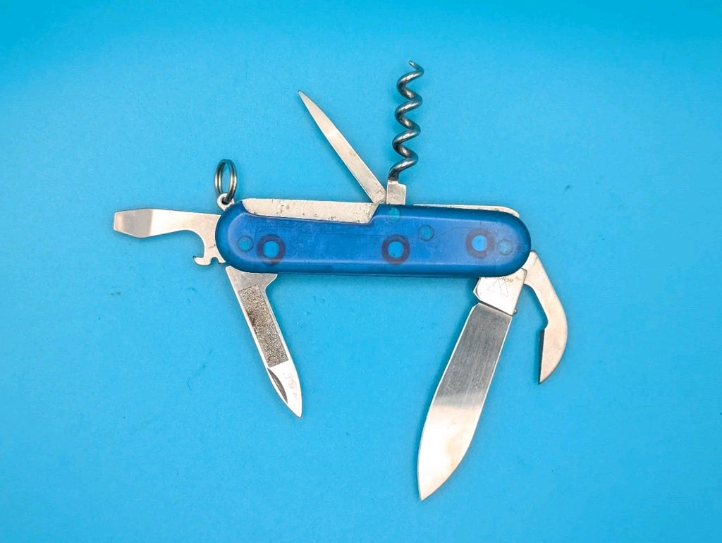 Wenger Commander Blue Translucent Swiss Army Knife Multi Tool!