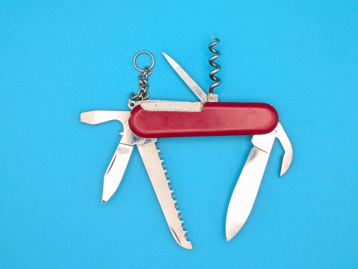 Wenger Backpacker 2 Red Swiss Army Knife Multi Tool! *BENT BLADE TIPS*