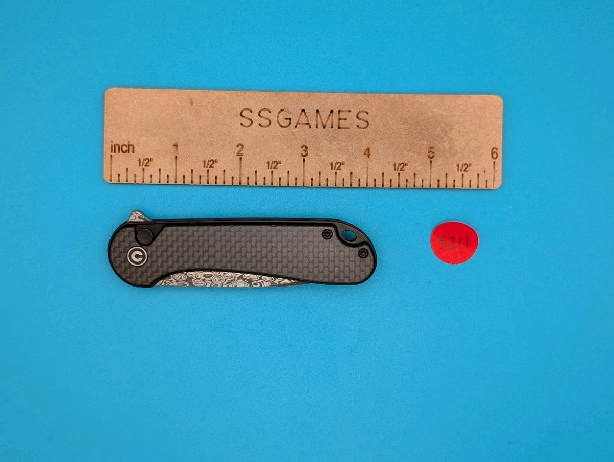 CIVIVI Button Lock Elementum II Flipper Knife Carbon Fiber & G10 Handle