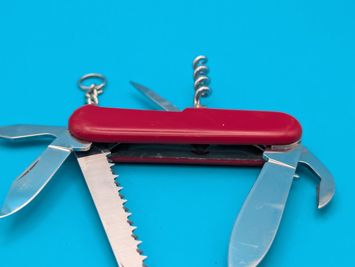 Wenger Backpacker 2 Red Swiss Army Knife Multi Tool! *BENT BLADE TIPS*