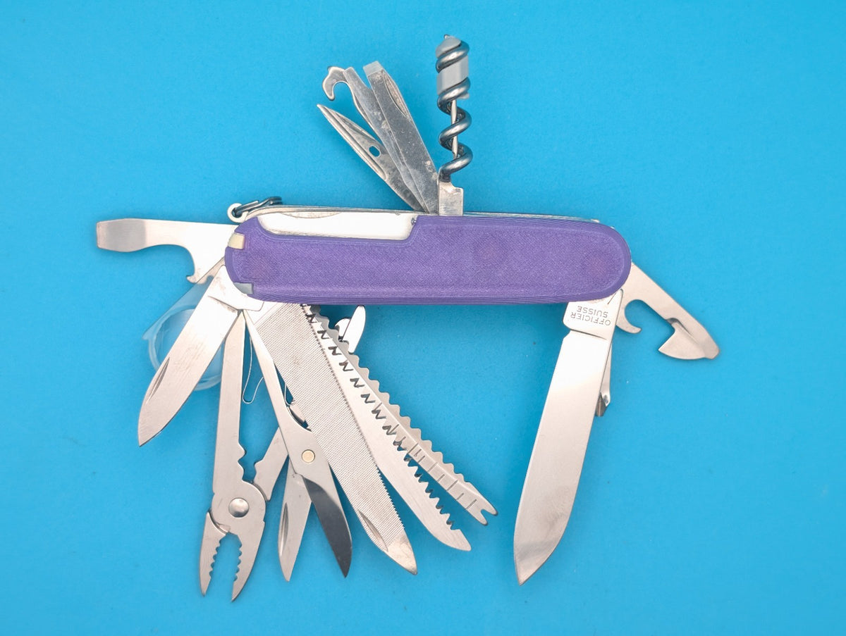 Custom Victorinox SwissChamp Electric Purple Glow in the Dark Knife Multi-Tool!