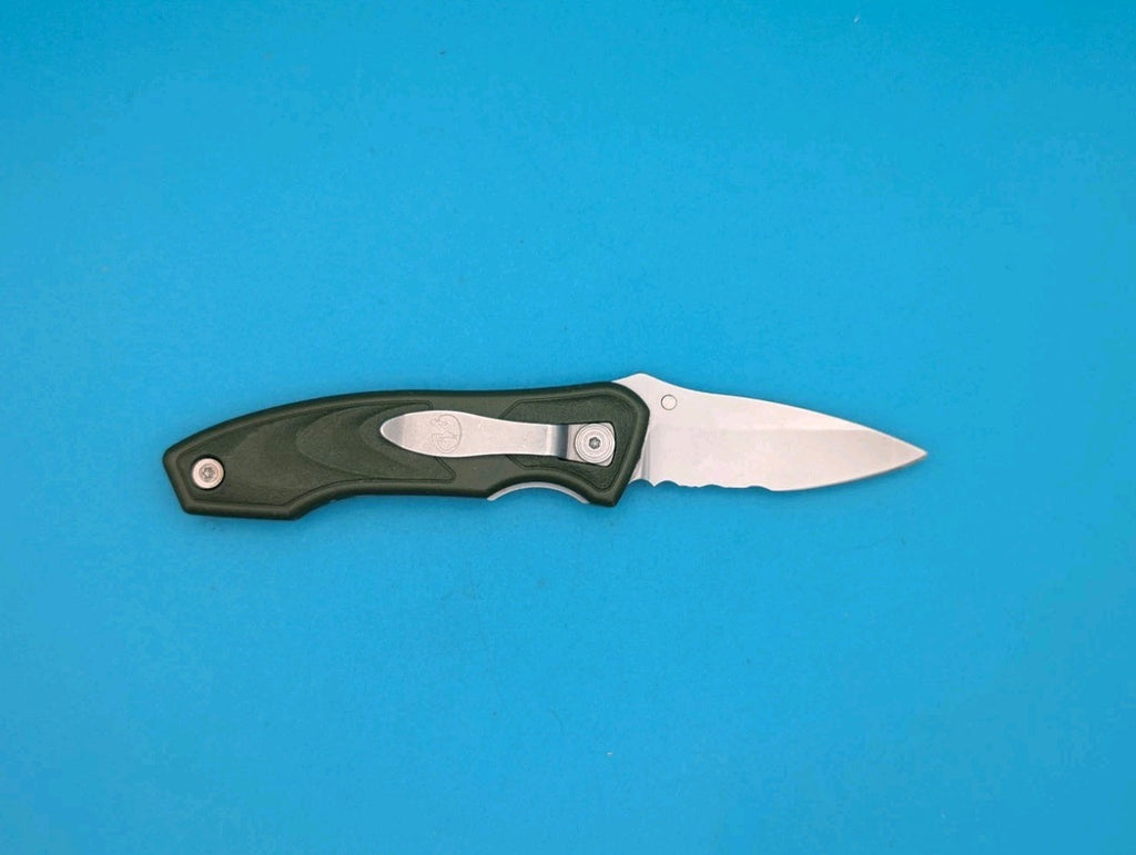 Vintage Leatherman Crater Green Combo Edge Pocket Knife! RARE!
