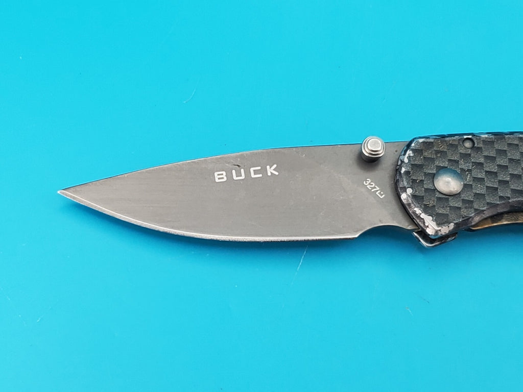 Buck 327 Nobleman Carbon Fiber Handle Plain Edge Blade!