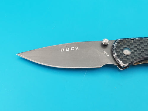 Buck 327 Nobleman Carbon Fiber Handle Plain Edge Blade!
