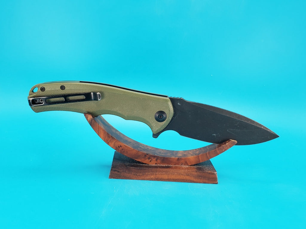 Civivi Praxis Flipper Pocket Knife Plain Edge Blade Green G10
