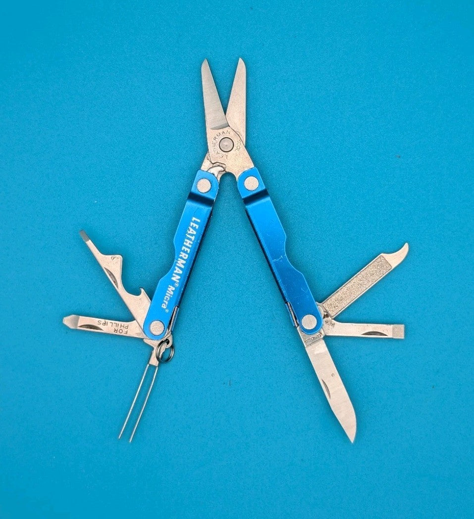 Leatherman Micra Multi-Tool, Knife, Scissors, Key Ring, Blue!