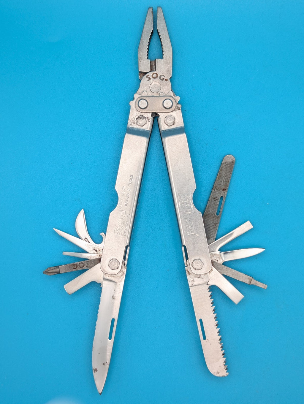 SOG Power Plier Multi-Tool! Rare Blunt Nose Pliers! Compound Leverage! USED