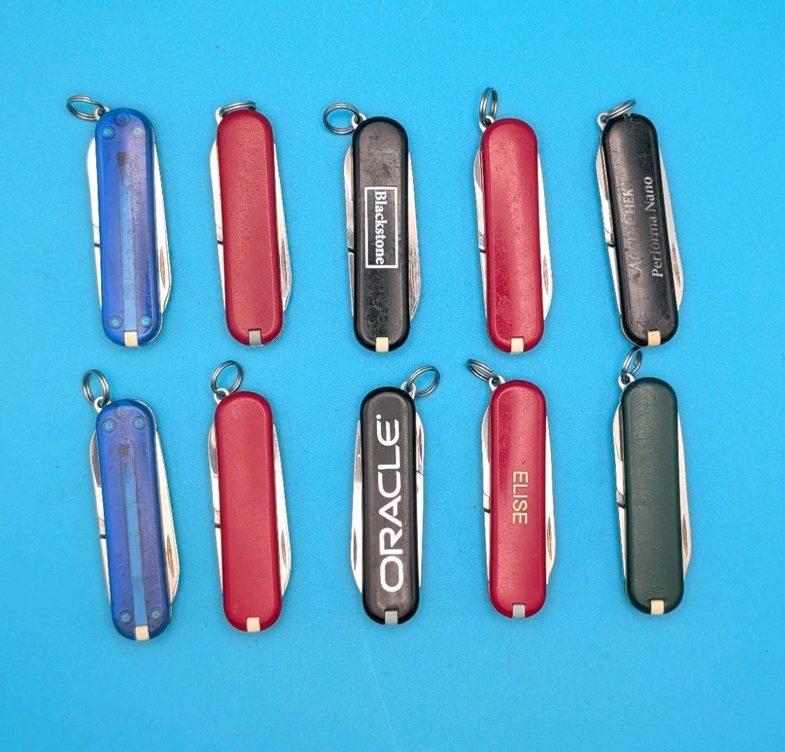 Lot of 10 Victorinox Classic Swiss Army Knife Multi Tools!