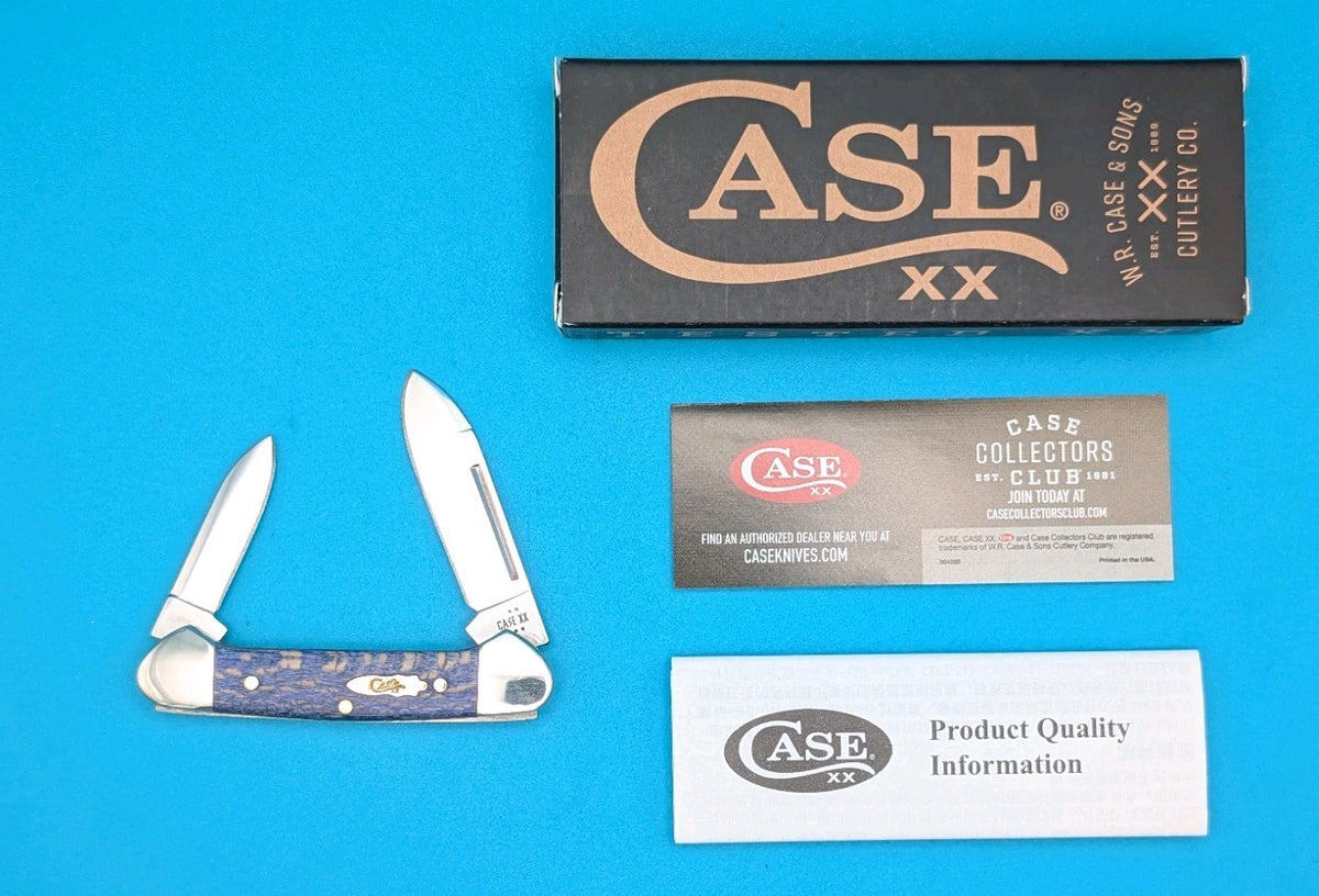 Case XX USA 2025 Smooth Blue Sycamore Wood 63733 Baby Butterbean Pocket Knife!