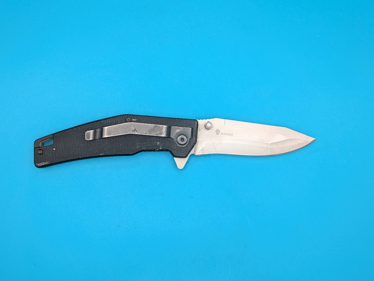 SOG Arche DT Pocketknife Black G10 Handle D2 Drop Point Plain Edge! USED