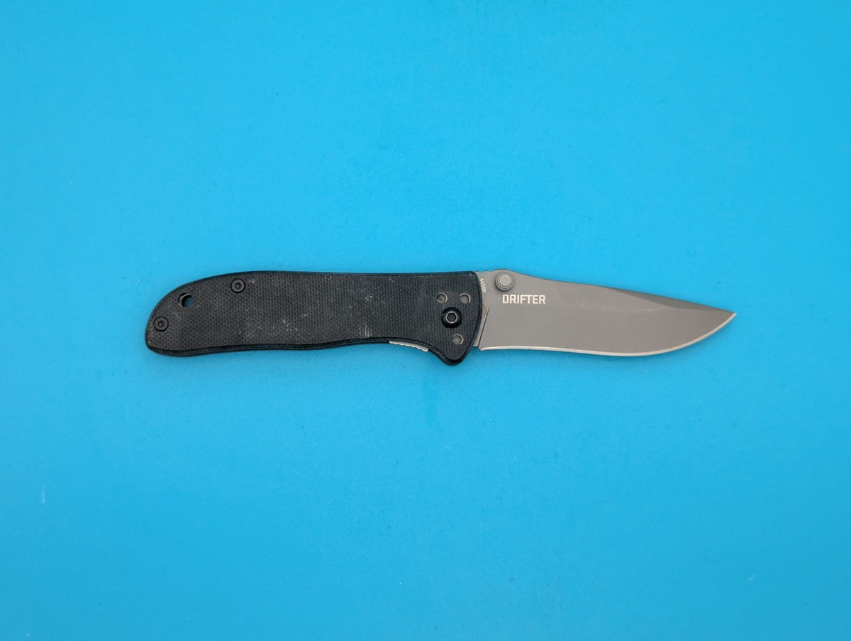 CRKT 6450K Drifter Folding Pocket Knife Plain Edge Frame Lock Black!