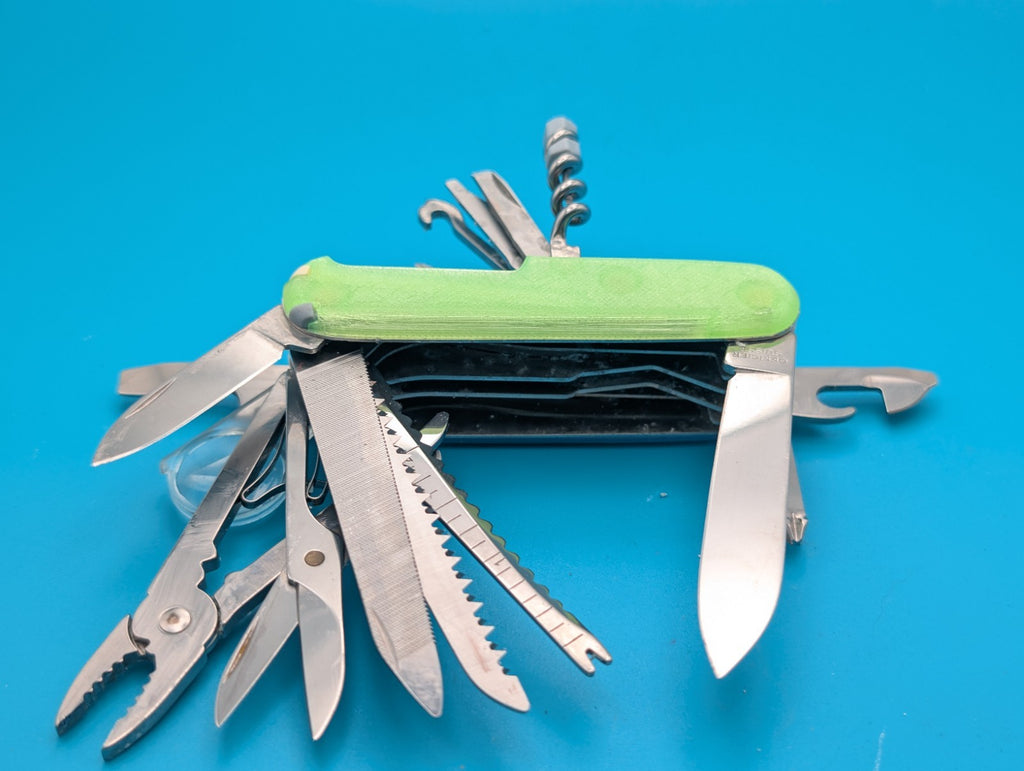 Custom Victorinox SwissChamp Blue & Green Glow in the Dark Knife Multi-Tool!