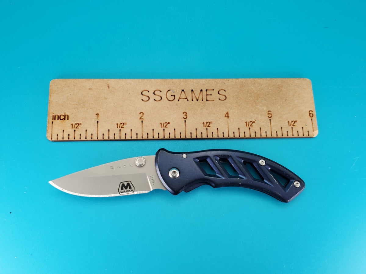 Buck 316 PARALLEX Plain Edge Folding Pocket Knife! MARATON FOCUS ON SAFETY