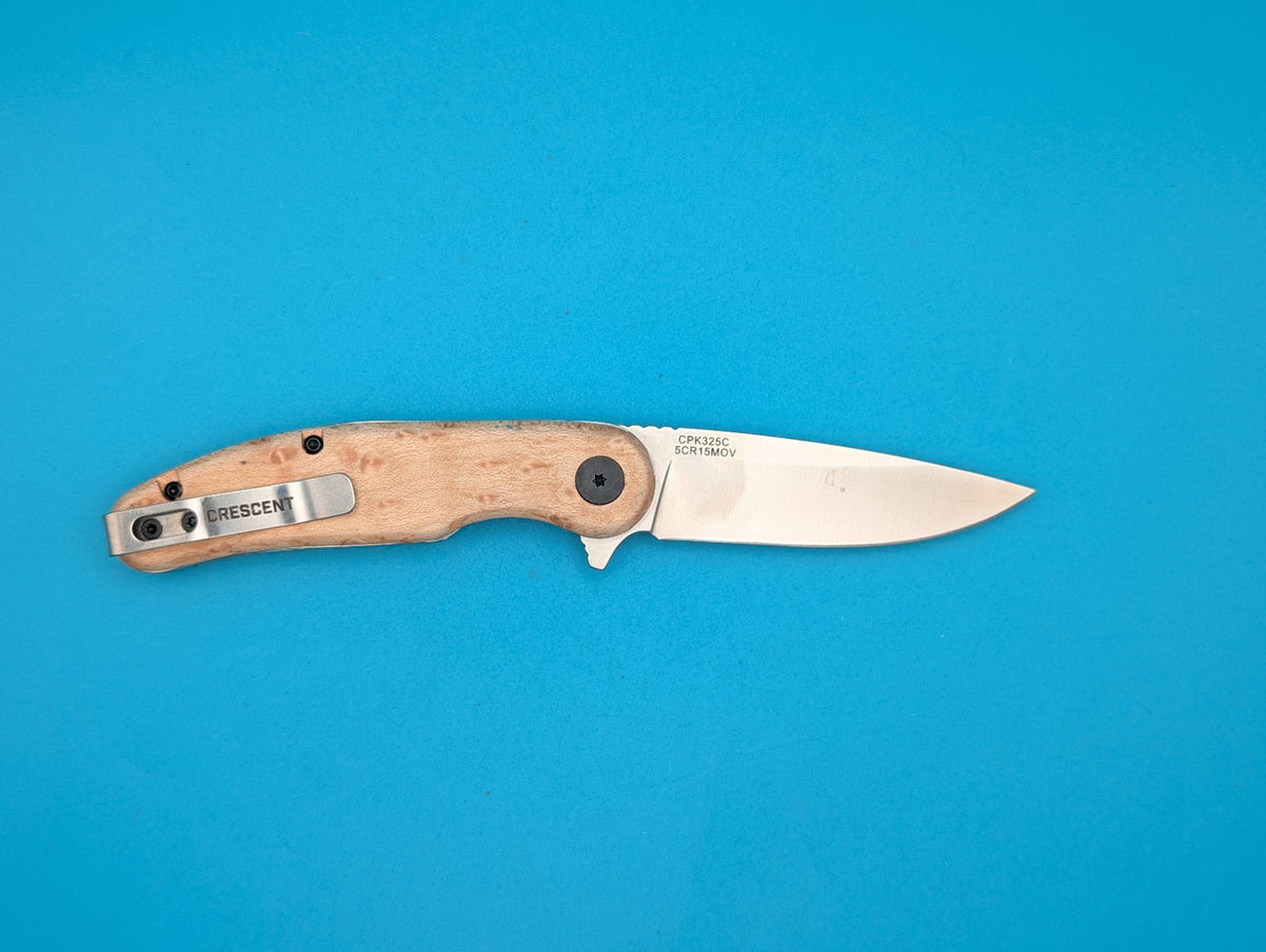 Crescent 3-1/4In Drop Point Aluminum Handle Pocket Knife CPK325A 3.25" Used