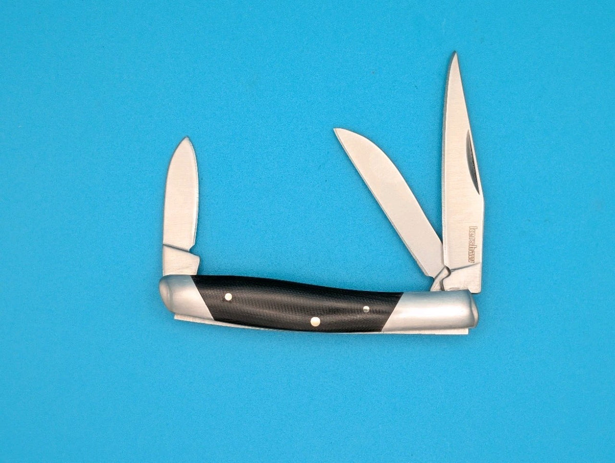 Kershaw 4386 Iredale Slipjoint Pocket Knife 3 Blade Clip Point Micarta Handle!