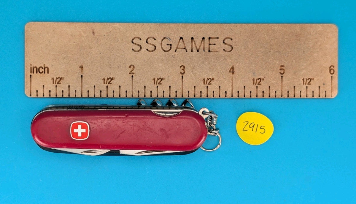 Wenger Spotlight Red Swiss Army Knife Multi Tool! With Working Flashlight!