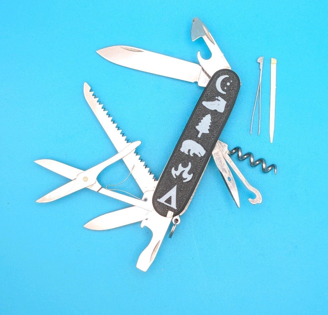 Custom Victorinox Huntsman Black & White Swiss Army Knife Multi Tool!