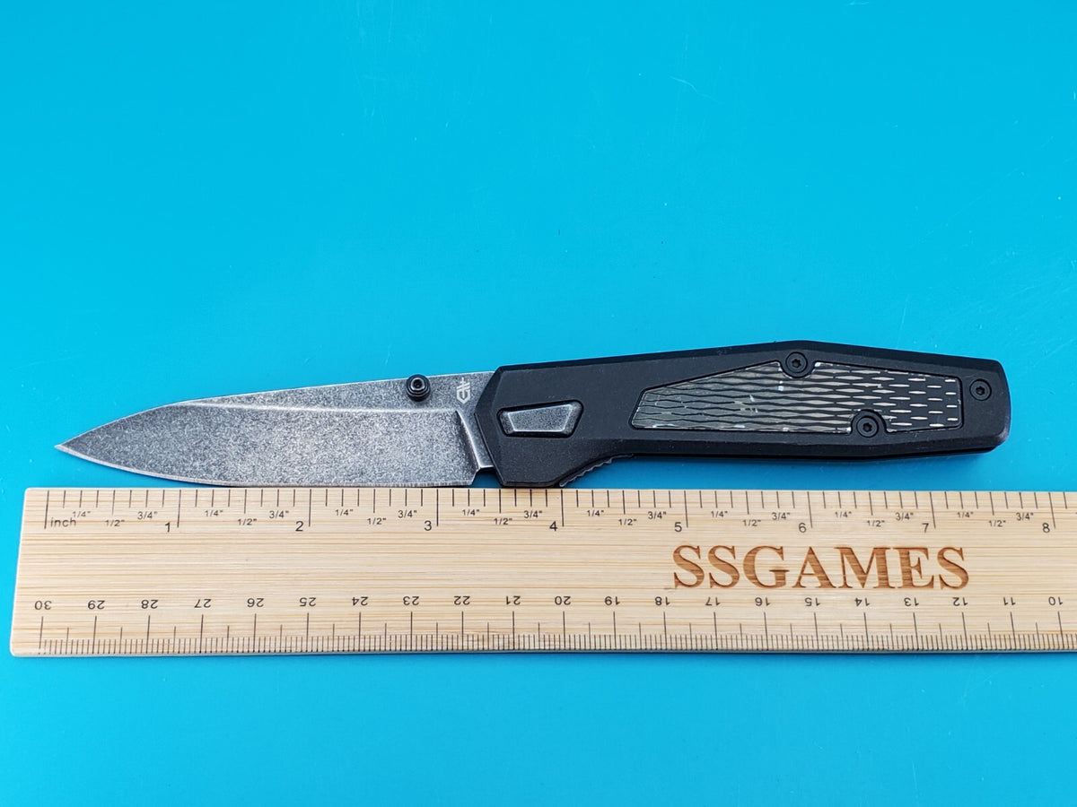 Gerber Gear Fuse Black Plain Edge Folding Pocket Knife!