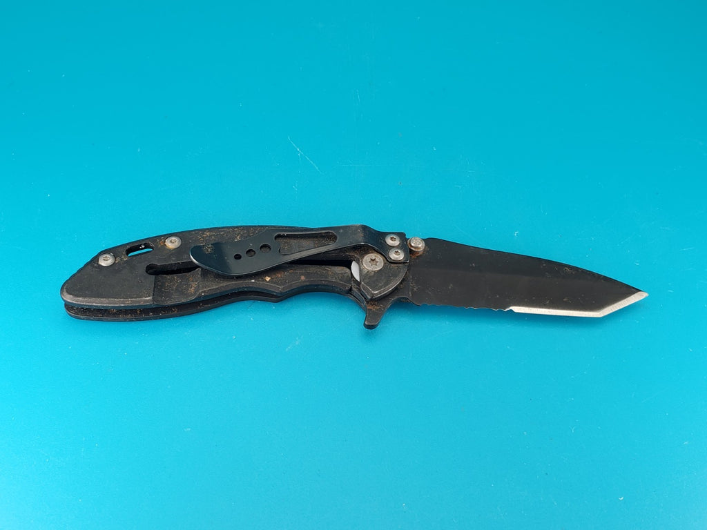 Gerber Torch I Frame Lock Plain Edge Blade Folding Pocket Knife! Black!