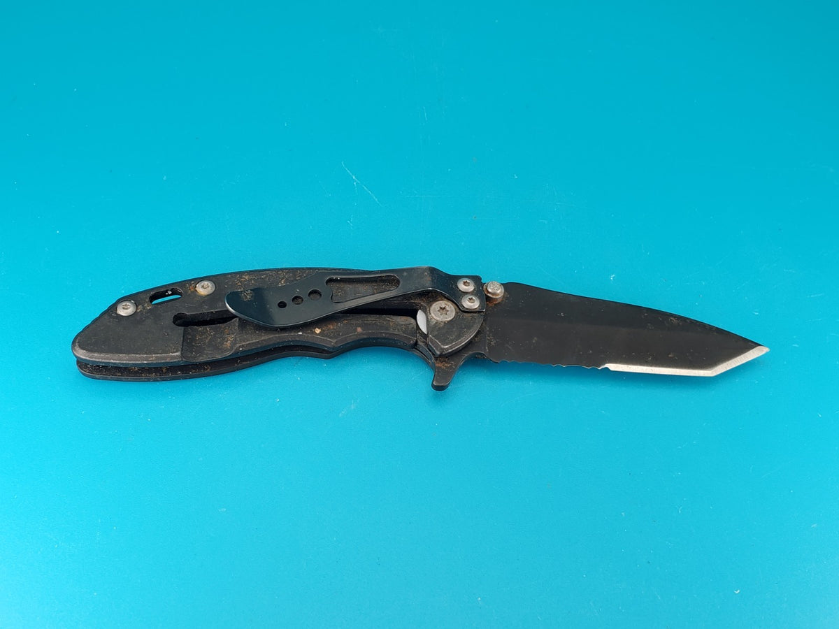 Gerber Torch I Frame Lock Plain Edge Blade Folding Pocket Knife! Black!