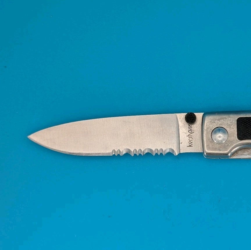 Kershaw 2420ST Liner Action Folding Knife 3.5" Combo Blade, Aluminum Handle