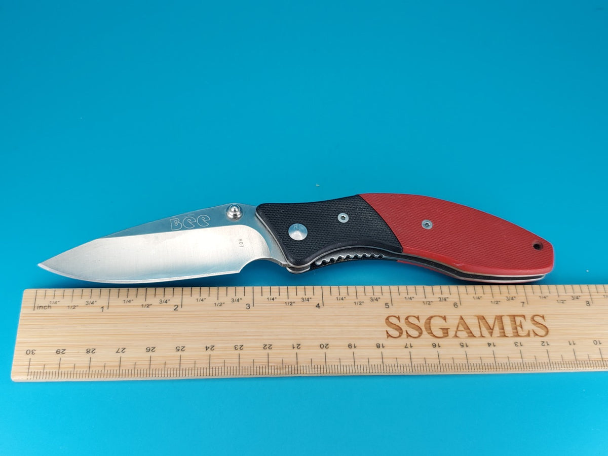 Vintage Bee L06 Liner Lock Plain Edge Folding Pocket Knife!