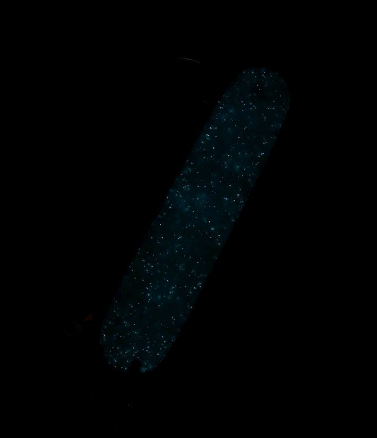 CUSTOM VICTORINOX FIELDMASTER GLOW IN THE DARK FIREFLY BLUE SWISS ARMY KNIFE!