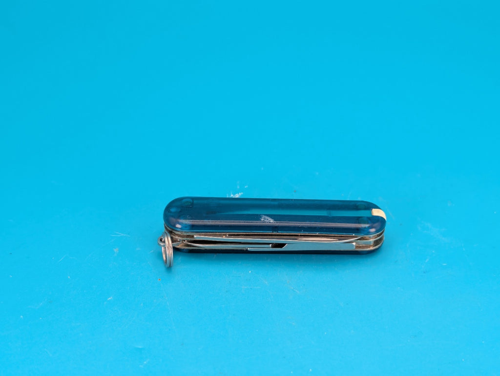 Victorinox Original MiniChamp Swiss Army Knife Multi Tool! Blue Translucent!