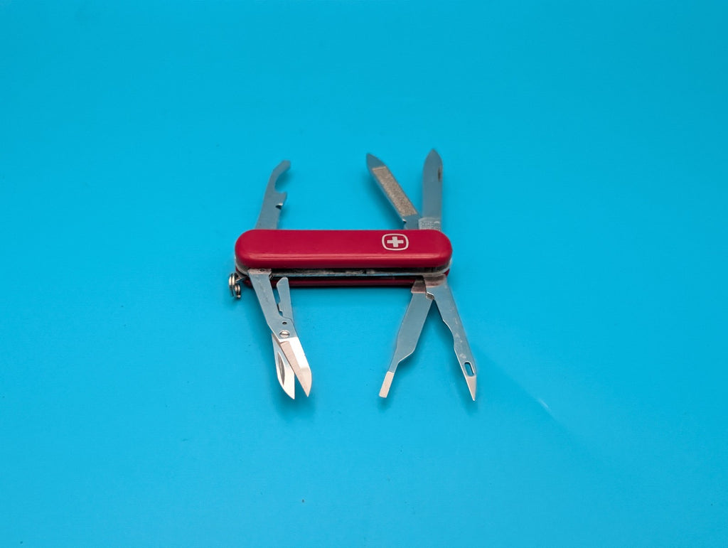 Vintage Wenger Pocket Tool Chest 65mm Red Swiss Army Knife Multi Tool!