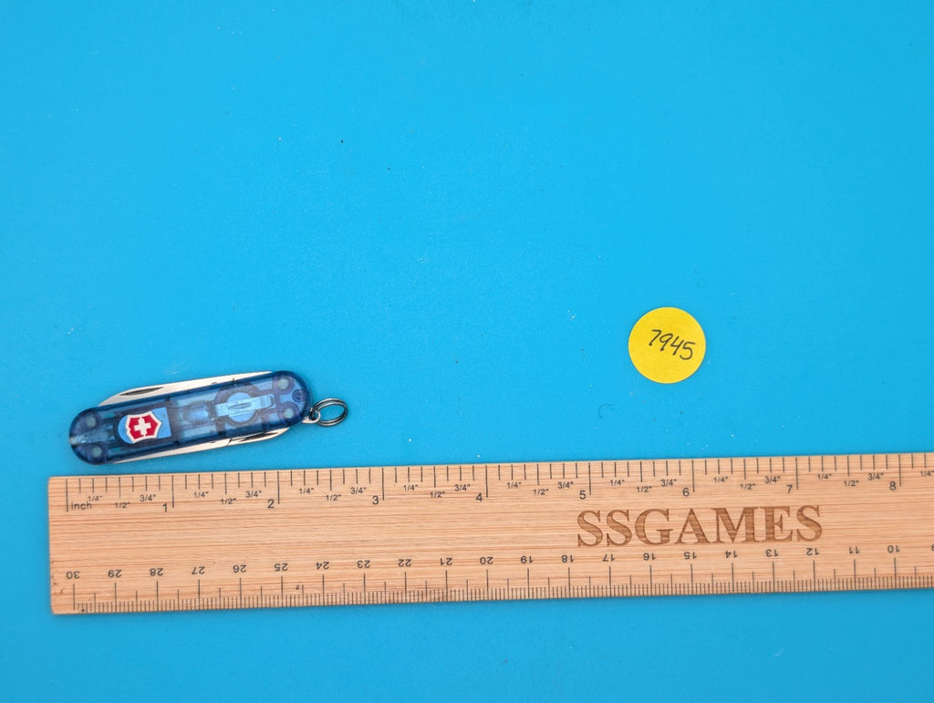 Victorinox Signature Lite Blue Swiss Army Knife, 58mm, Red Bright LED