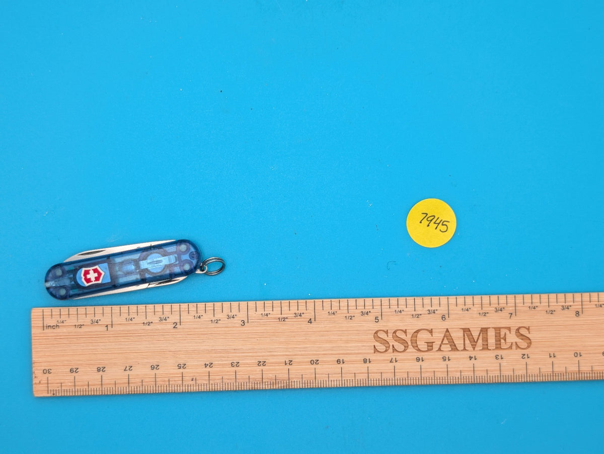 Victorinox Signature Lite Blue Swiss Army Knife, 58mm, Red Bright LED