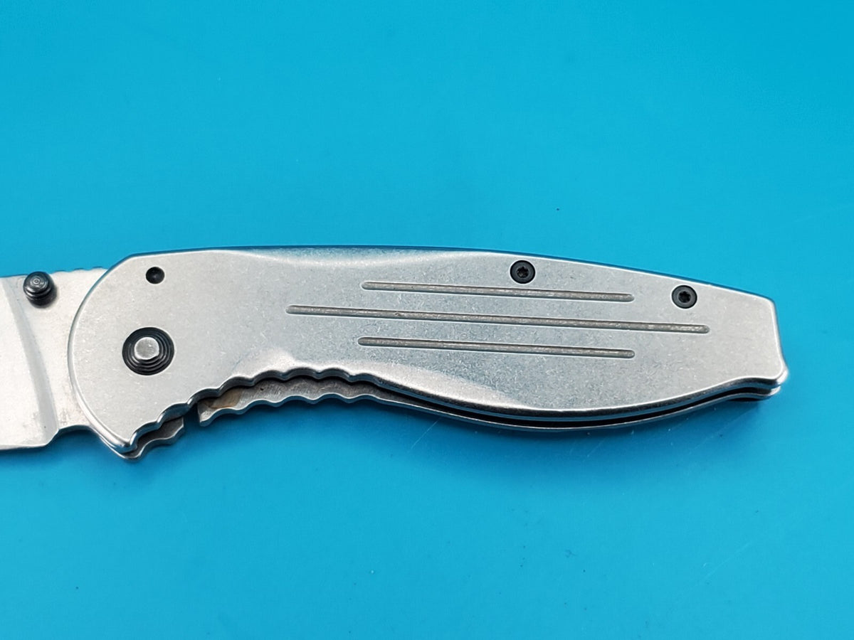 SOG Aegis FL Flipper Knife Frame Lock Plain Edge Blade!