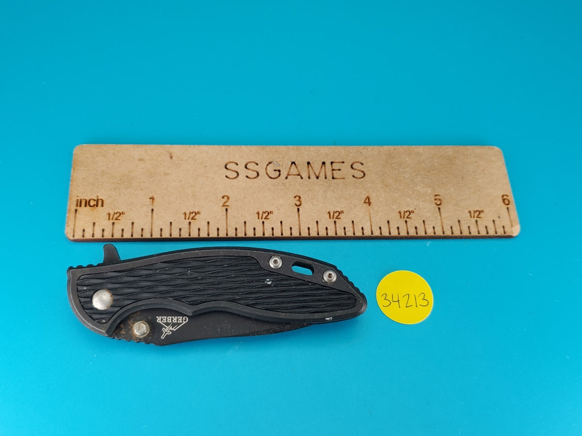 Gerber Torch I Frame Lock Plain Edge Blade Folding Pocket Knife! Black!