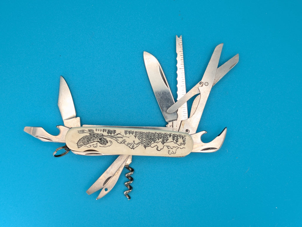 Vintage 200th Anniversary American International Mint Pocket Knife Multi Tool!