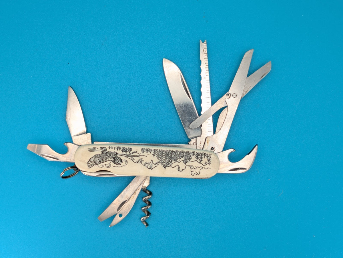 Vintage 200th Anniversary American International Mint Pocket Knife Multi Tool!