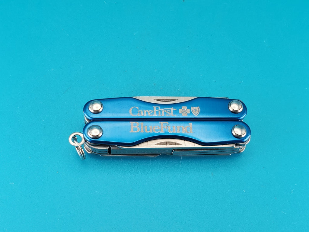 Leatherman Squirt S4 Multi-Tool, Key Ring, Retired, BLUE! CAREFIRST BLUEFUND