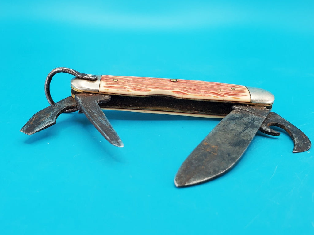 Vintage Imperial Providence RI 4 Blade Boy Scout Multi Tool Pocket Jack Knife