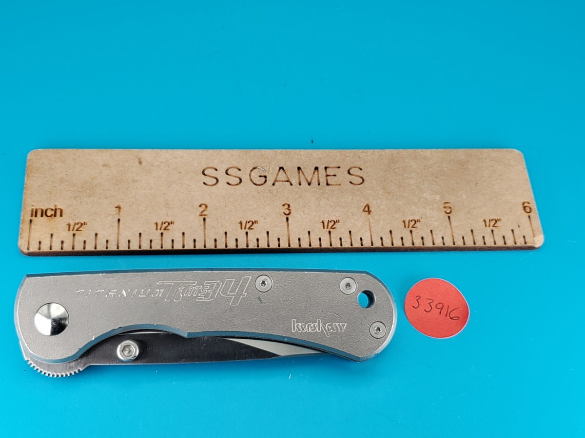 Vintage Kershaw Starkey Ridge Titanium Handle Pocket Knife 1410ST Oregon USA