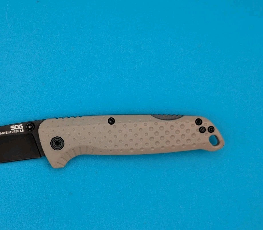 SOG Adventurer LB Lockback Tan Folding 5Cr15MoV Pocket Knife!