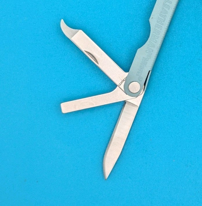 Custom Leatherman Micra Multi-Tool, Knife, Scissors, Key Ring, Teal! *SUNSHINE*