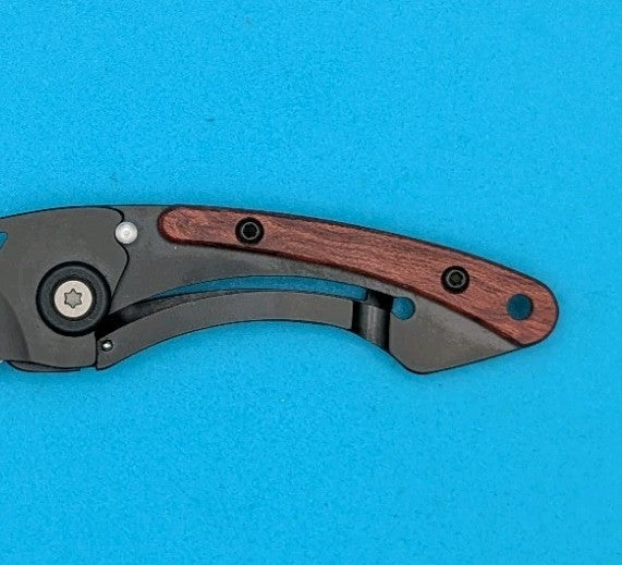 Rare Gerber Trendy Pear Wood Handle Liner Lock Plain Edge Pocket Knife!