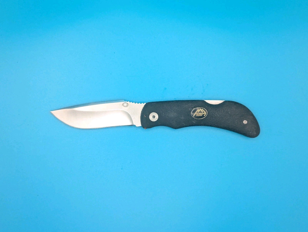 Outdoor Edge Black Handle Lockback Folding Pocket Knife Used