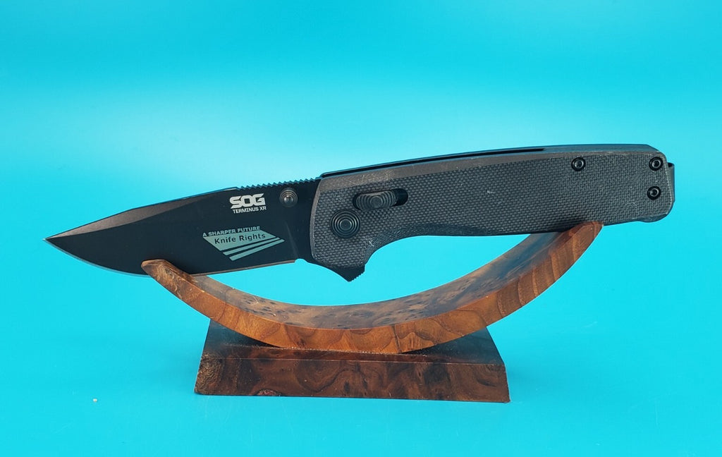 Sog Terminus XR 2.95" D2 Steel Blade Solid Black Folding Knife!