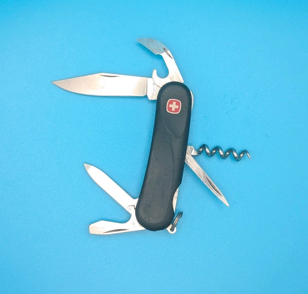 Wenger Taschenmesser Evolution 10 Soft Touch Black Swiss Army Knife!