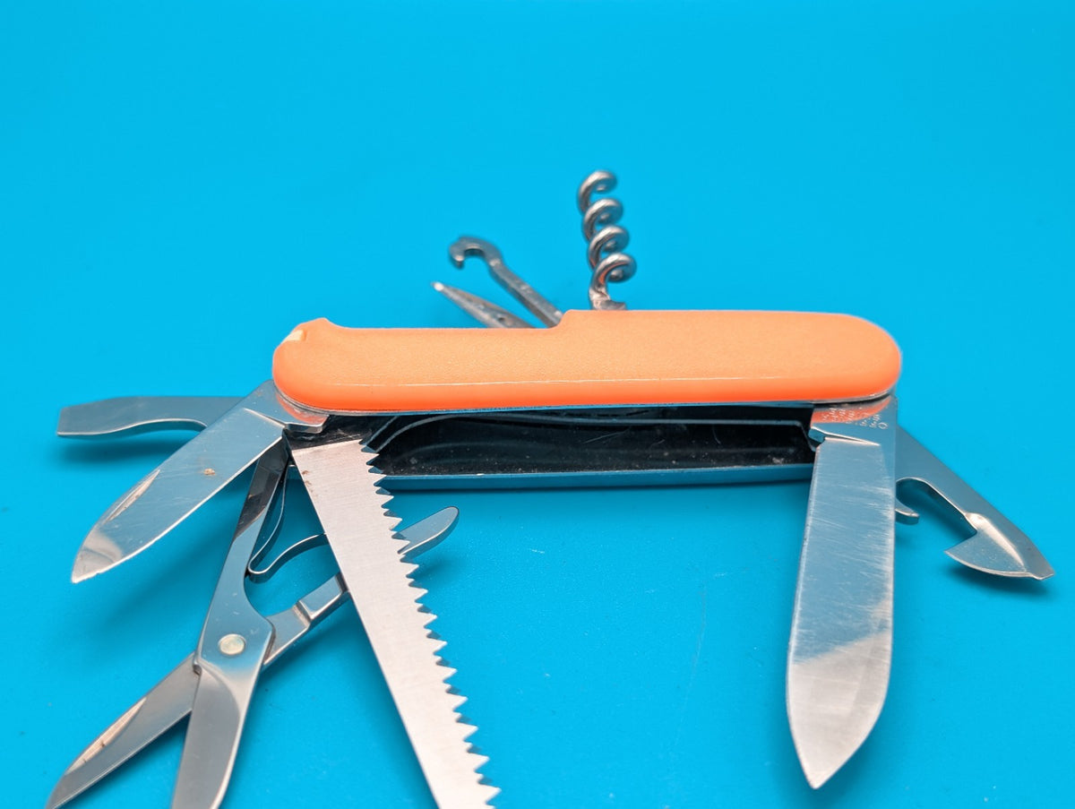 Custom Victorinox Huntsman Blue & Orange Glow in the Dark Swiss Army Knife!