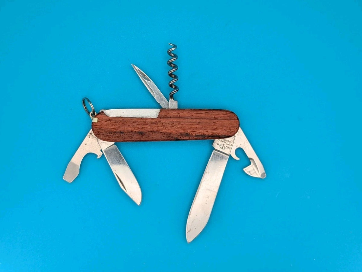Vintage Victoria Victorinox Spartan Swiss Army Knife Multi Tool! Wood Scales!