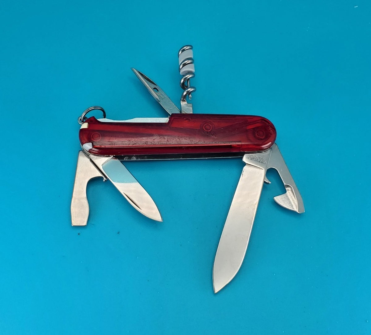 Victorinox Spartan Plus Swiss Army Knife Multi Tool! RED TRANSLUCENT! RETIRED